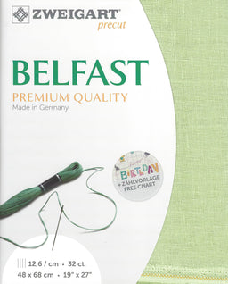 3609-6083-PK - BELFAST 100% LINEN 32 CT (48x68cm) 6083 LIGHT GREEN