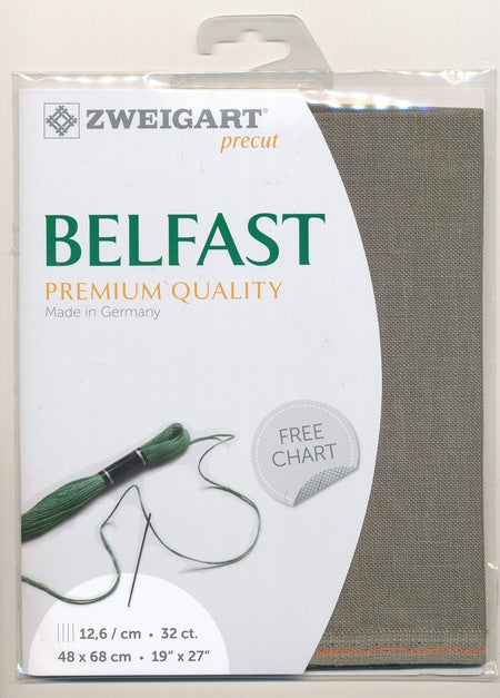 3609-7025-PK - BELFAST 100% LINEN 32 CT (48x68cm) 7025 DARK GREY