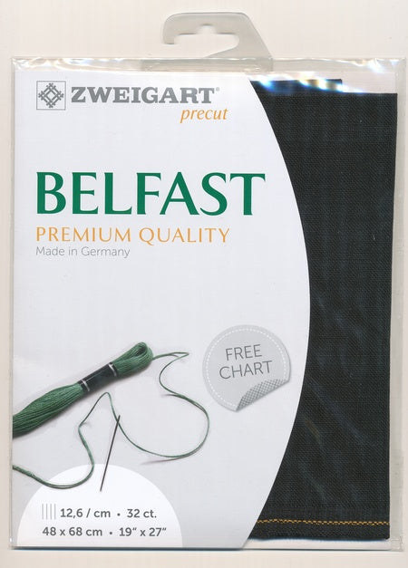 3609-720-PK - BELFAST 100% LINEN 32 CT (48x68cm) 720 BLACK