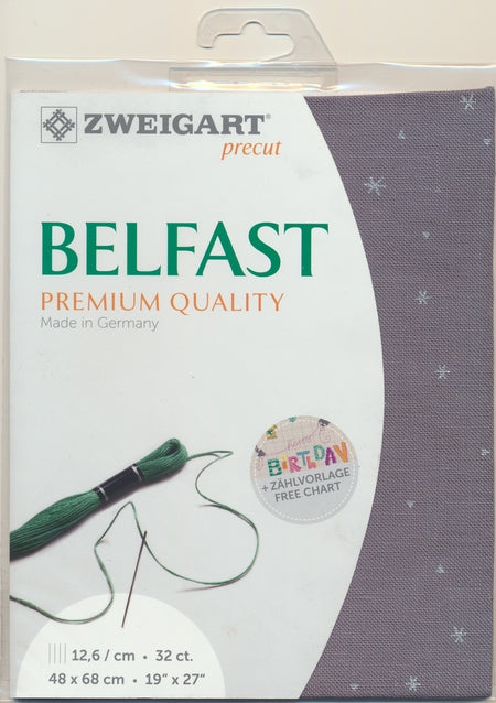 3609-7459-PK - BELFAST 100% LINEN (48x68cm) 7459 DARK GREY SPARKLE