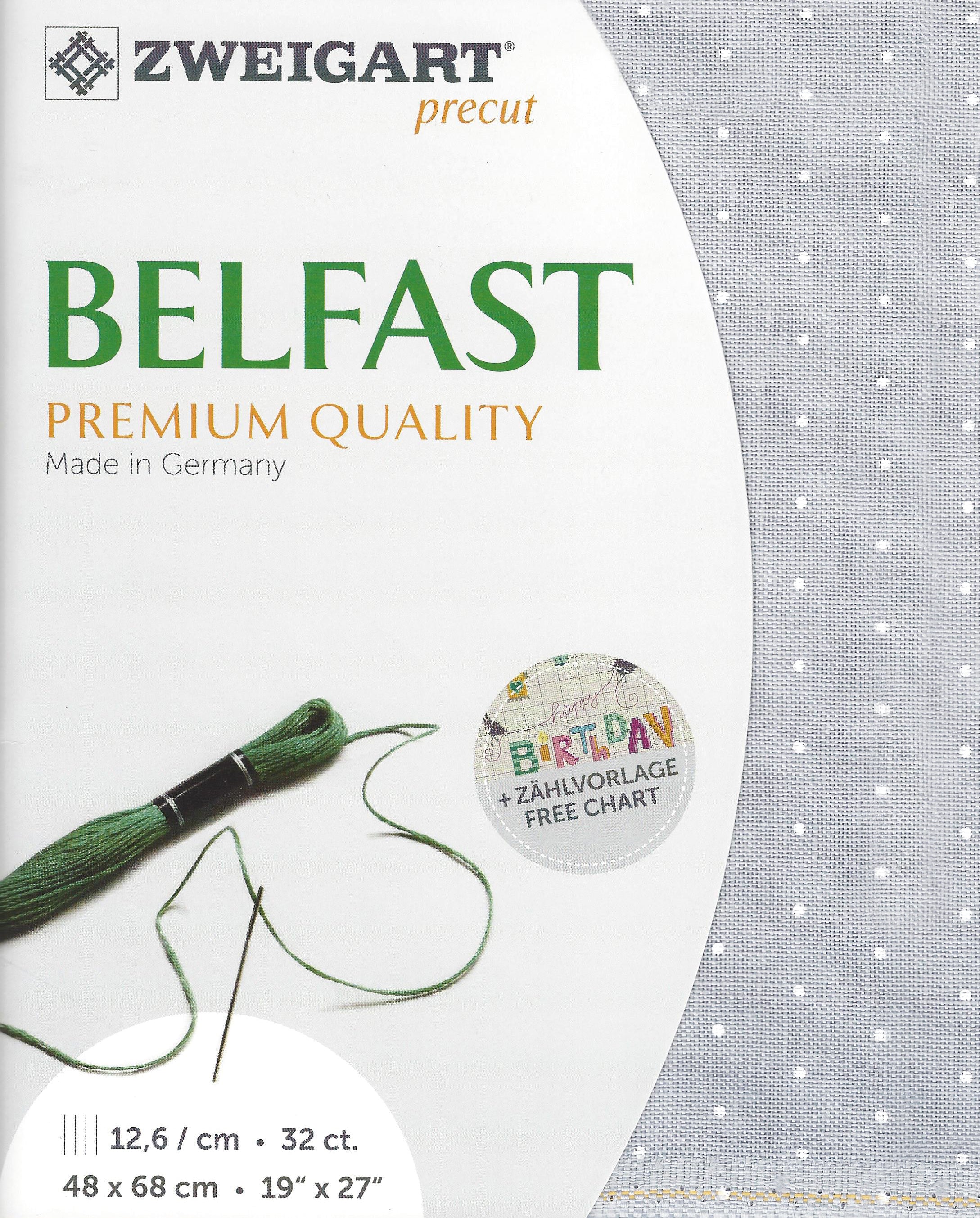 3609-7479-PK - BELFAST 100% LINEN 32 CT (48x68cm) 7479 LIGHT GREY/WHITE MINI DOTS