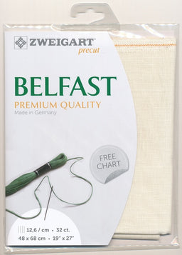 3609-99-PK -BELFAST 100% LINEN 32 CT (48x68cm) 99 LIGHT CREAM