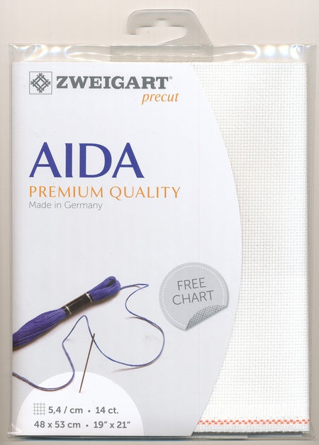 3706-100-PK - COTTON AIDA STERN 14CT 100 WHITE 48 x 53cm