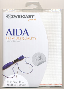 3706-100-PK - COTTON AIDA STERN 14CT 100 WHITE 48 x 53cm