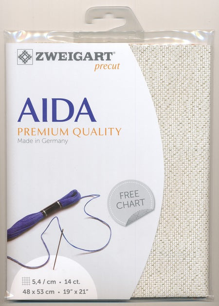 3706-118-PK - COTTON AIDA STAR 14CT 118 CREAM/GOLD FLECK 48 x 53cm