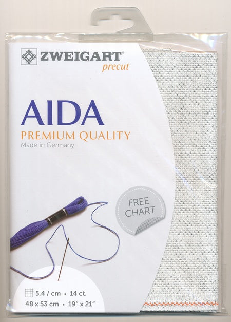 3706-17-PK - COTTON AIDA STERN 14CT 17 SILVER FLECK 48 x 53cm