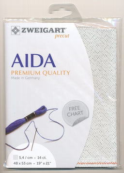 3706-17-PK - COTTON AIDA STERN 14CT 17 SILVER FLECK 48 x 53cm