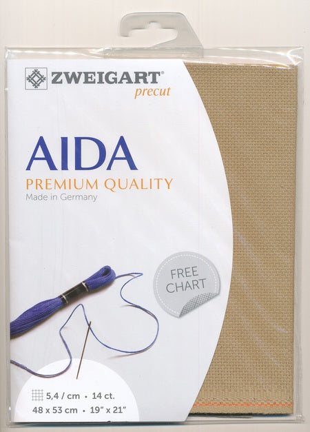3706-300-PK - COTTON AIDA STERN 14CT 300 CAMEL 48 x 53cm