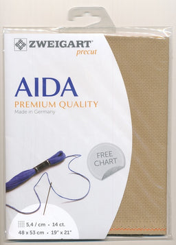 3706-300-PK - COTTON AIDA STERN 14CT 300 CAMEL 48 x 53cm