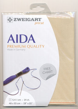 3706-3130-PK - COTTON AIDA STERN 14CT 3130 DK CREAM 48 x 53cm