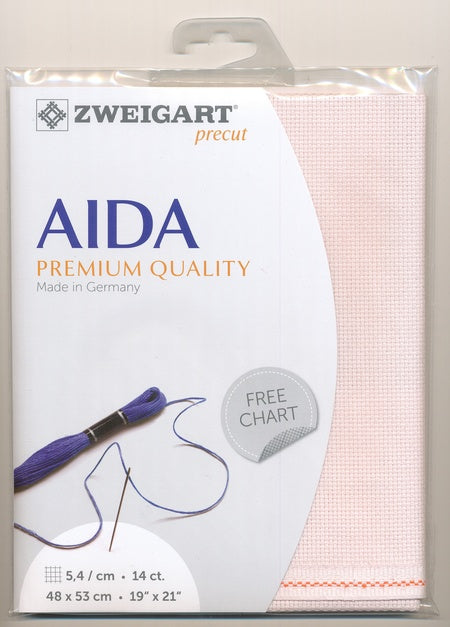 3706-4110-PK - COTTON AIDA STERN 14CT 4110 BABY PINK 48 x 53cm