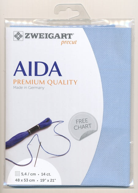 3706-503-PK - COTTON AIDA STERN 14CT 503 SKY BLUE 48 x 53cm