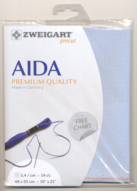3706-5130-PK - COTTON AIDA STERN 14CT 5130 PALE BLUE 48 x 53cm