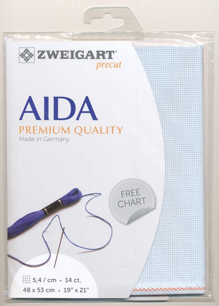 3706-550-PK - COTTON AIDA STERN 14CT PALE BLUE 48 x 53cm