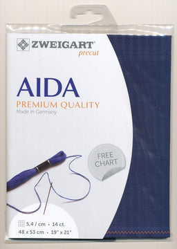 3706-589-PK - COTTON AIDA STERN 14CT 589 NAVY 48 x 53cm