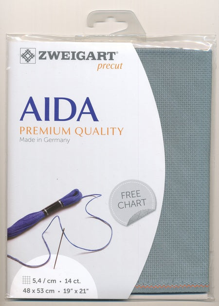 3706-594-PK - COTTON AIDA STERN 14CT 594 ANT BLUE 48 x 53cm