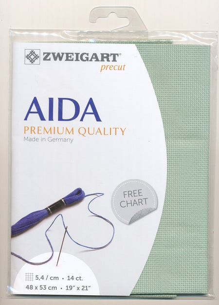 3706-611-PK - COTTON AIDA STERN 14CT 611 LT GREEN 48 x 53cm