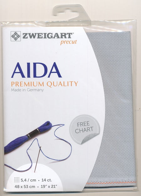 3706-713-PK - COTTON AIDA STERN 14CT 713 LT GREY 48 x 53cm