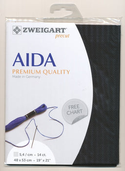 3706-720-PK - COTTON AIDA STERN 14CT 720 BLACK 48 x 53cm