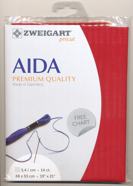 3706-954-PK - COTTON AIDA STERN 14CT 954 SCARLET 48 x 53cm