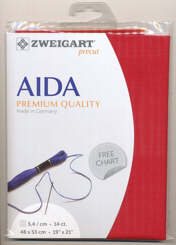 3706-954-PK - COTTON AIDA STERN 14CT 954 SCARLET 48 x 53cm