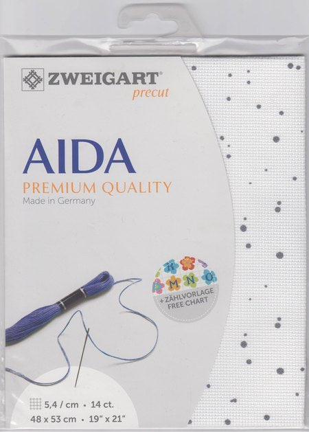 3706-1329-PK - COTTON AIDA STERN 14CT 48x53cm 1329 SPLASH (white b/ground)