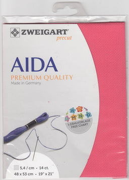 3706-4018-PK - COTTON AIDA STERN 14CT 48x53cm 4018 CERISE