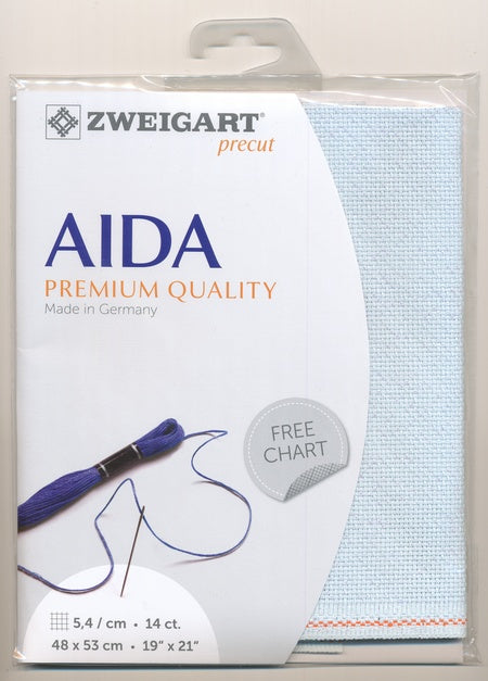 3706-5169-PK - COTTON AIDA STERN 14CT 48x53cm 5169 IRISE/OPAL LIGHT BLUE BG