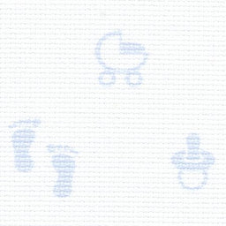 3706-5289-PK - COTTON AIDA STERN 14CT 48x53cm 5289 Baby Blue Footprints