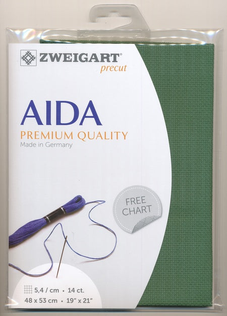 3706-6037-PK - COTTON AIDA STERN 14CT 48x53cm 6037 JADE