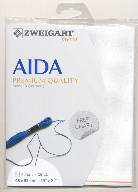 3793-100-PK - FEIN AIDA 18CT 100 WHITE 48 x 53cm
