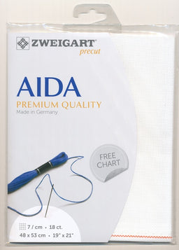 3793-100-PK - FEIN AIDA 18CT 100 WHITE 48 x 53cm