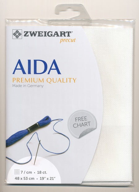 3793-101-PK - FEIN AIDA 18CT 101 ANT WHITE 48 x 53cm