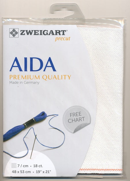 3793-11-PK - FEIN AIDA 18CT 11 WHITE IRRI FLECK 48 x 53cm
