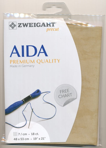3793-3009-PK - VINTAGE FEIN AIDA 18CT CARAMEL 48 x 53cm
