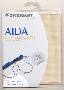 3793-3740-PK - FEIN AIDA 18CT 3740 BUTTERMILK 48 x 53cm