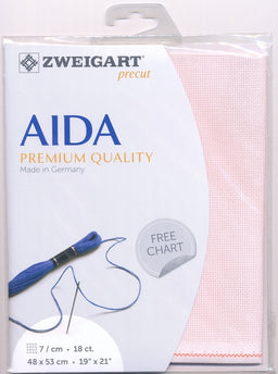 3793-443-PK - FEIN AIDA 18CT 443 POWDER PINK 48 x 53cm