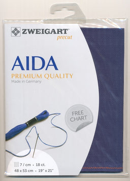 3793-589-PK - FEIN AIDA 18CT 589 NAVY 48 x 53cm