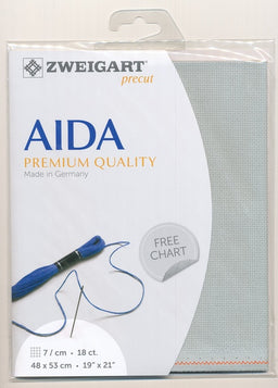 3793-718-PK - FEIN AIDA 18CT 718 LIGHT GREY 48 x 53cm