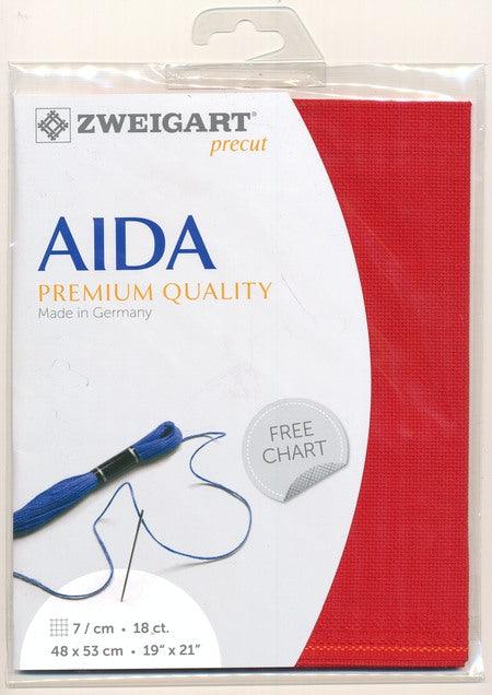 3793-954-PK - FEIN AIDA 18CT 954 SCARLET 48 x 53cm