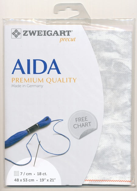 3793-7139-PK - FEIN AIDA 18CT (48 x 53cm)  7139 VINTAGE WHITE/GREY
