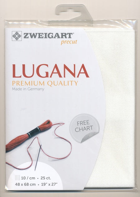 3835-100-PK - LUGANA E/WEAVE 25CT 100 WHITE 48 x 68cm