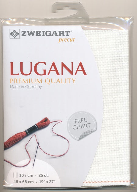 3835-101-PK - LUGANA E/WEAVE 25CT 101 ANTQ WHITE 48 x 68cm