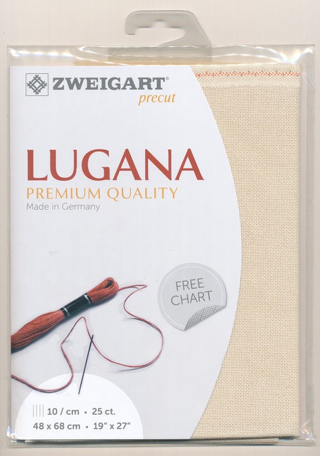 3835-264-PK - LUGANA E/WEAVE 25CT 264 CREAM 48 x 68cm
