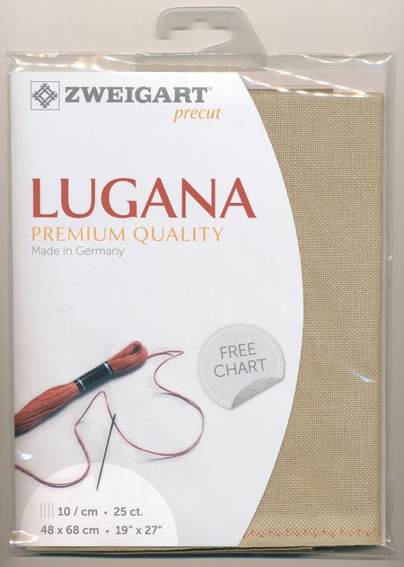 3835-309-PK - LUGANA E/WEAVE 25CT 309 MID BEIGE 48 x 68cm