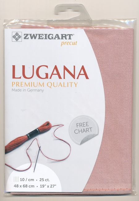 3835-403-PK - LUGANA E/WEAVE 25CT 403 ROSE 48 x 68cm
