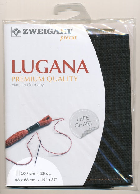 3835-720-PK - LUGANA E/WEAVE 25CT 100 BLACK 48 x 68cm