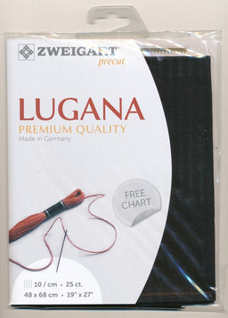 3835-720-PK - LUGANA E/WEAVE 25CT 100 BLACK 48 x 68cm