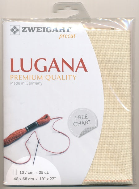 3835-252-PK - LUGANA E/WEAVE 25CT(48x68cm) 252 RICH CREAM