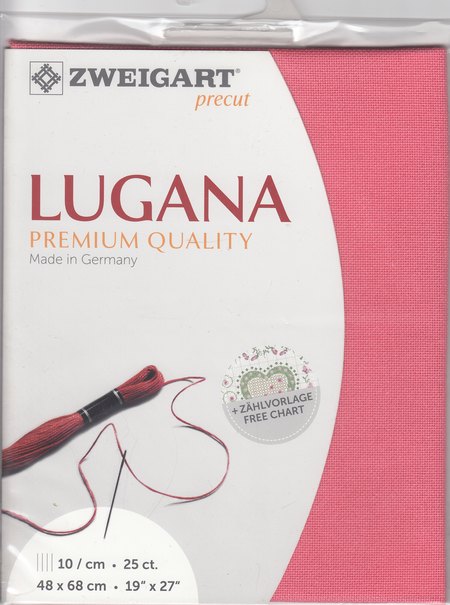 3835-4018-PK - LUGANA E/WEAVE 25CT(48x68cm) 4018 CERISE